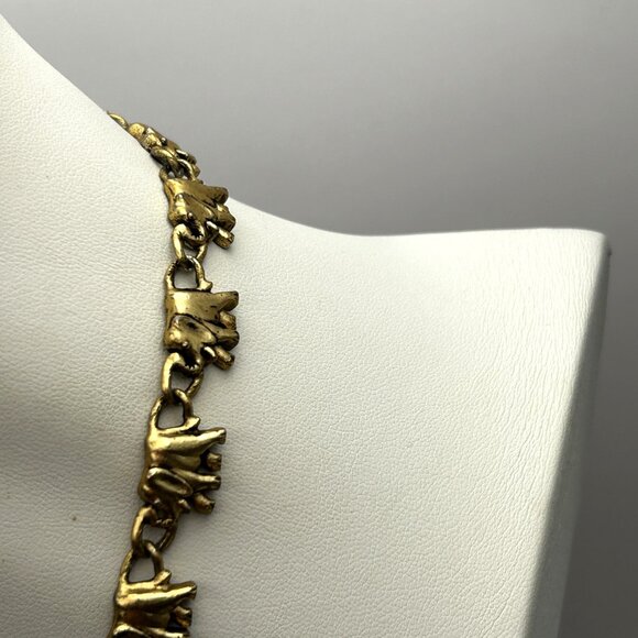 Vintage Elephant Link 18” Necklace Gold Tone Animal Theme Statement Jewelry - Picture 5 of 8